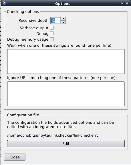 linkchecker-linux-options