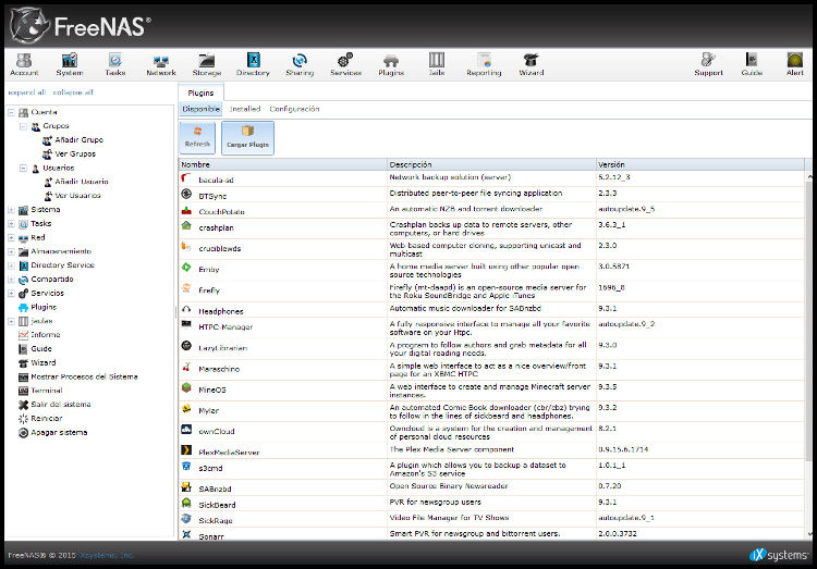 FreeNas-interfaz-web