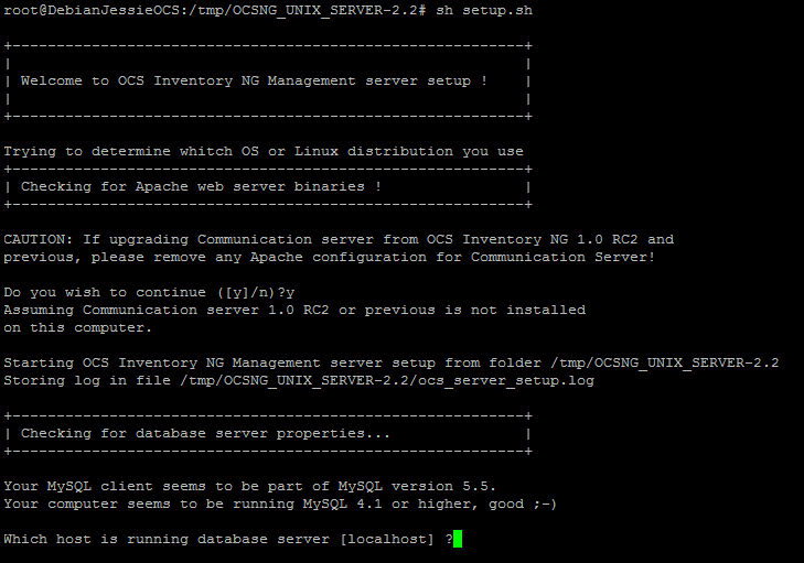 Sciprt setup.sh para instalar OCS Inventory