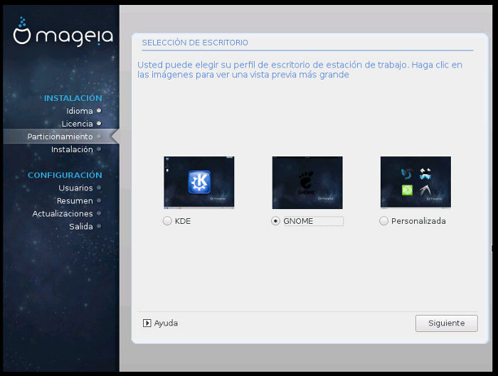 Elección escritorio para Mageia 5
