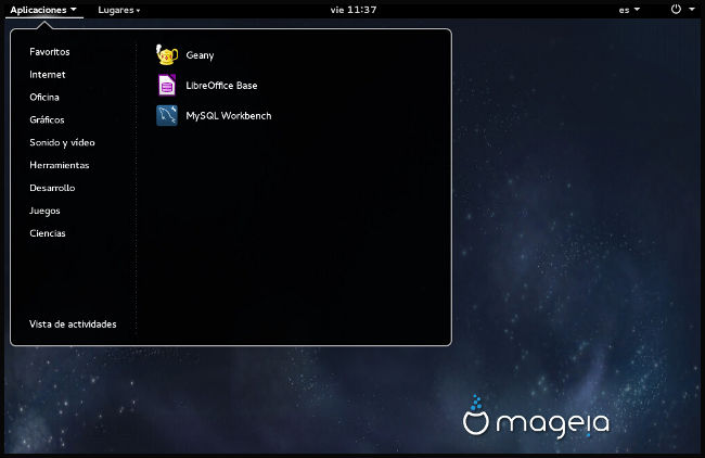 Desplegable aplicaciones Mageia 5
