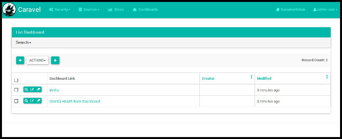 Selección desde pestaña "Dashboard"