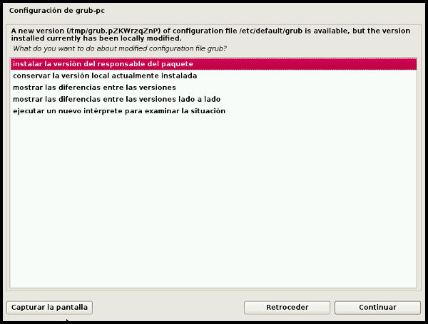 Actualizar gestor de arranque GRUB