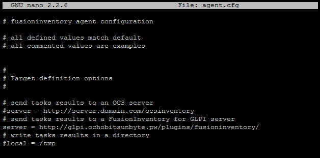 Configuración dirección servidor GLPI