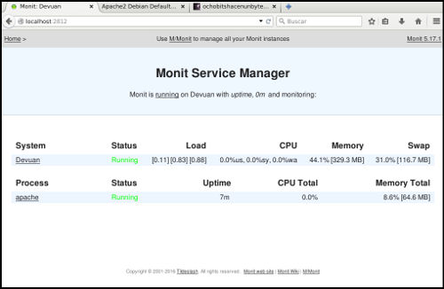 Aspecto web panel monit